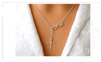 Silver Plated Moon Pendant Necklace For Women (Eight Cross) - sparklingselections