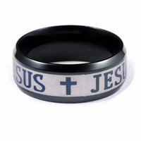 Jesus Cross Letter Bible Women's Rings Engagement Wedding Ring Band Jewelry - sparklingselections