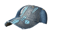 New Hand Painted Leaves Denim Cowboy Hats - sparklingselections