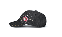 New Summer Women Rivets Embroidery Denim Hat - sparklingselections