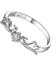 Angel Costume Rhinestone Wedding Rings Fashion Copper Women's Ring Jewelry - sparklingselections