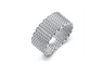 Silver Plated Mesh Round Party Ring For Women (Size-7,8)