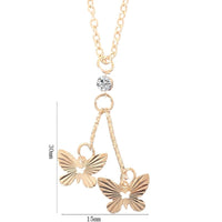 Fashion Butterfly Design Crystal Bridal Pendant Necklace Earrings Jewelry Set For Women
