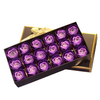 Wedding Party Rose Soap 18pcs Purple Flower Favors Valentine's Day Gift Box - sparklingselections