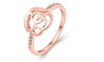 Austria Crystal Rose Gold Color Ring For Women (6,7)