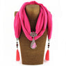 Elegant Silk Scarf Peacock Pendant Neckerchief Scarves For Women
