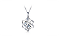 Constellation Gemini Silver Plated Heart & Arrows Cutting Crystal Pendant Necklaces - sparklingselections