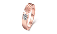 Copper Inlaid Crystal Rose Gold Plated Ring (8) - sparklingselections