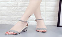 New Women Ankle Strap Chunky Heel Sandal - sparklingselections