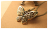 Hollow Butterfly Pendant Vintage Chain Necklace For Women