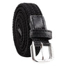 Unisex Canvas Waist Casual Black Belt Double Rings Buckle Belts