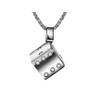Trendy Stainless Steel Black Silver Dice Pendant Necklace Silver Chain Fashion Necklace Jewelry