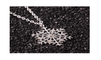 Silver Plated Frozen Snowflake Crystal Pendant Chain Necklace - sparklingselections