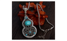 Antique Round Turquoise Crystal Gourd Pendant Long Necklace For Women