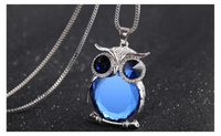 Owl Necklace Rhinestone Crystal Jewelry Statement Women Necklace