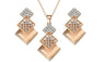 New Gold Color Geometric Long Necklace Pendant Jewelry Set For Woman's Fashion Jewelry Gifts