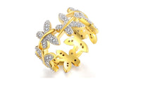 Butterflies Paved Tiny CZ Stone Rings for Women - sparklingselections