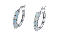 White Round Fire Opal Earring For Women - sparklingselections