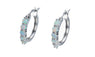 White Round Fire Opal Earring For Women