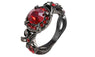 New Round Design Crystal Red Zircon Female Ring