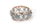 Silver Hollow Flower Wedding Rings For Women