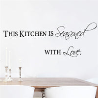 Kitchen Is Seasoned With Heart Wall Stickers - sparklingselections