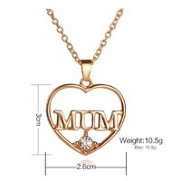 Mum Love Heart-Shaped Pendant Necklace For Mother's Day - sparklingselections