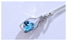 Love Drift Bottles Blue Heart Crystal Pendant Necklace