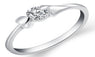 Round Cut White Crystal Cubic Engagement Ring For Women
