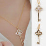 Women's Long Strip Key Crystal Pendants Necklaces
