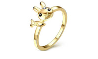 Cute Rabbit And Fish Ziron Rings For Women - sparklingselections