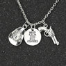 Keep Calm And Kill Zombies Hat Pistol Pendant Necklace