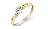 Crystal Love Silver Golden Color Ring For Women - sparklingselections