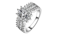 Crystal Silver Cubic Zirconia Band Ring - sparklingselections