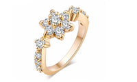 Fashion Flower Zircon Gold Color Luxury Rose Blooming Rings - sparklingselections