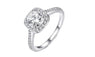 Silver Color White Zircon Inlayed Crystal Ring