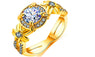 Three Cubic Zirconia Stone Halo Engagement Ring