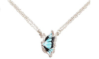 Blue Crystal Butterfly Pendant Necklace - sparklingselections