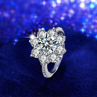 Silver Color Crystal Zircon Bridal Engagement Rings - sparklingselections