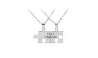 Silver Plated Best Friend Puzzle Pendant Necklace - sparklingselections