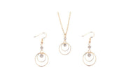 Gold Plated Crystal Necklace Earrings Jewelry Set - sparklingselections