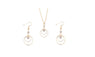 Gold Plated Crystal Necklace Earrings Jewelry Set