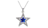 Austrian Crystal Moon Star Pendant Necklace - sparklingselections