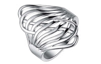 Stereo Inflated Silver Plated Fashion Ring For Women - sparklingselections