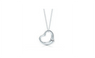 Silver Peach Heart Shape pendant Necklace for Women