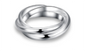 Sliver Plated Stylish Three Circles Fashion Rings For Unisex Size-6,7