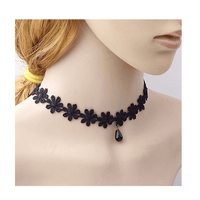 New Beautiful Necklace Vintage Gothic Crochet Lace Flower Teardrop Charm Choker Collar Necklace Charms - sparklingselections