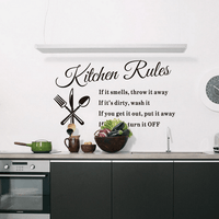 Lettering Art Quote Kitchen Rules Living Room Kitchen Vinyl Wall Sticker Wall Decoration - sparklingselections