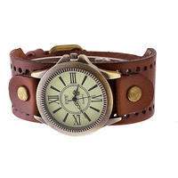 Vintage Roman Leather Watch Quartz Wristwatch Best Analog Watch Leather Quartz Watch - sparklingselections