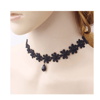 New Beautiful Necklace Vintage Gothic Crochet Lace Flower Teardrop Charm Choker Collar Necklace Charms - sparklingselections